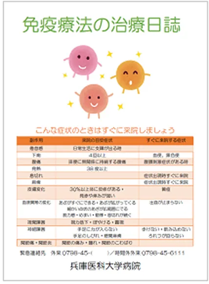 免疫療法の治療日誌（表紙）