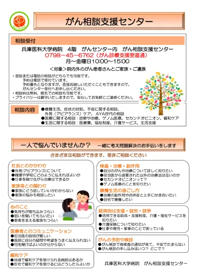 がん相談支援センター リーフレットの表紙